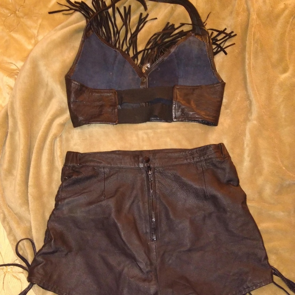 Like new Leather Fringe Harley Davidson outfit